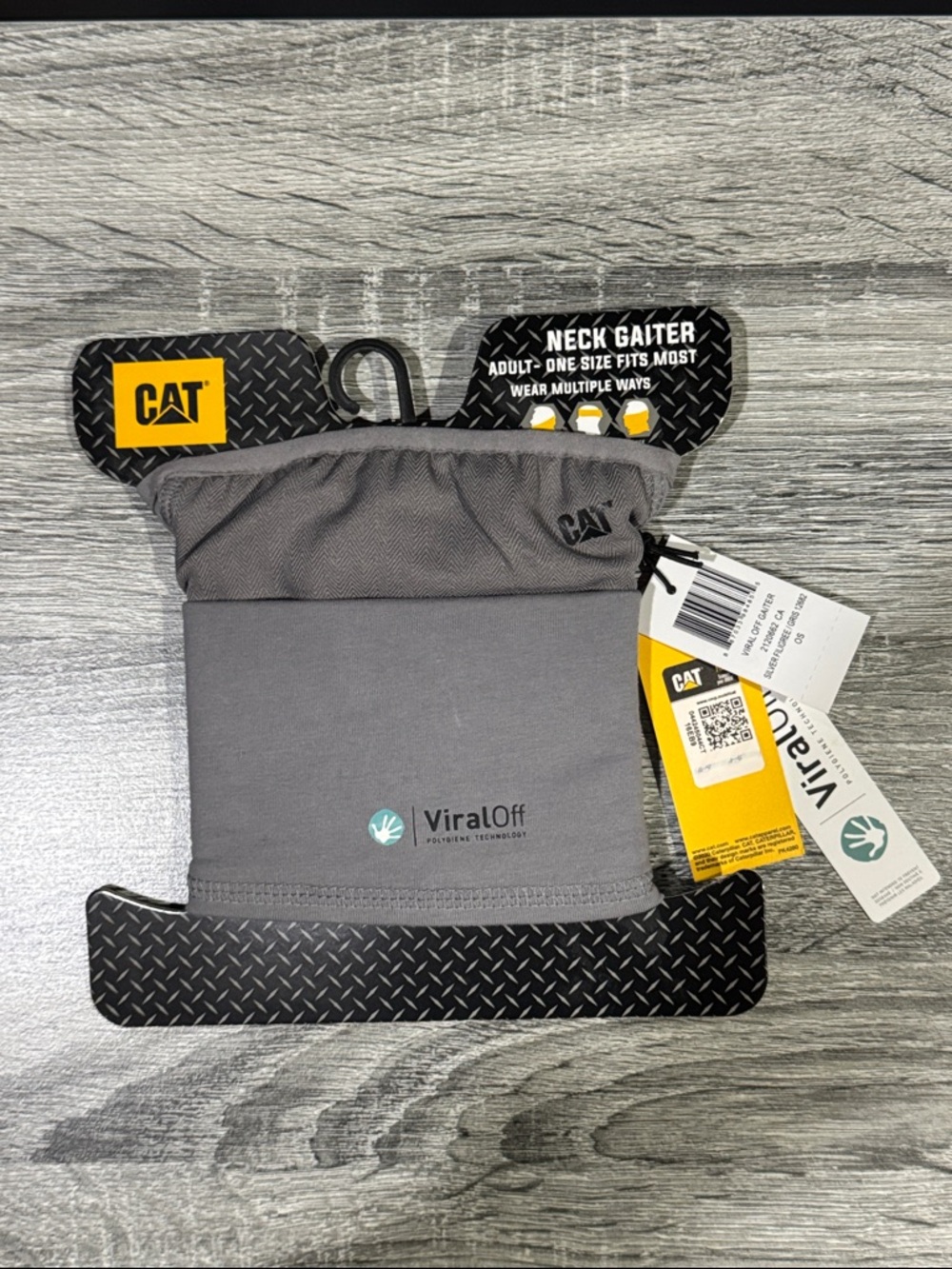 Caterpillar | NEW: Grey Adult Viral Off Neck Gaiter - One Size